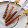 32 PCS Silverware Set Stainless Steel Silverware Sets for 8 Flatware Set Wood Handle Cutlery Set Utensil Set Home & Kitchen Family Gatherings Christmas view 3