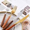 32 PCS Silverware Set Stainless Steel Silverware Sets for 8 Flatware Set Wood Handle Cutlery Set Utensil Set Home & Kitchen Family Gatherings Christmas view 4