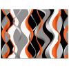 Geometric Abstract Orange Indoor Area Rugs, Abstract Lines Gradient Orange Non-Slip Kids Rug, Upholstery Rug with Non-Slip Backing for Kids Boys Girls Bedroom Living Room Dining Room Study 6.6ftx5.3ft view 2