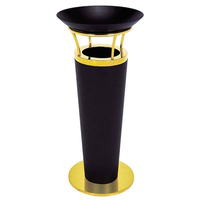 Trash Can with Ashtray - Compact Garbage Bin - Wide Open Top Waste Container Ideal for Homes Offices and Other Commercial Space
