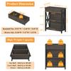 FATORRI Rustic Small Bookshelf, Industrial Wood Book Shelf with Drawer, 3 Shelf Bookcase for Small Space, Low Book case for Living Room, Home Office (Walnut Brown) view 2