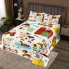Cartoon Tractor Coverlet Set King Size, Cute Farm Animals Quilted Coverlet Kids Toddler Farmhouse Bedspread Cute Farm Animals Quilted 3Pcs view 1