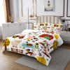 Cartoon Tractor Coverlet Set King Size, Cute Farm Animals Quilted Coverlet Kids Toddler Farmhouse Bedspread Cute Farm Animals Quilted 3Pcs view 3