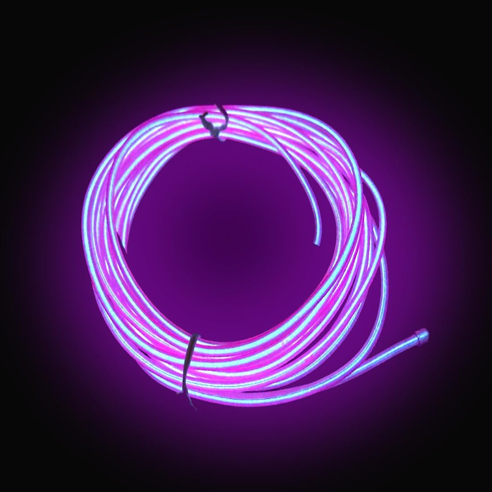 dobestyou Purple EL Wire -3m Glow-in-The-Dark Electroluminescent Wire with Controller, Waterproof Flexible Light Strip for Halloween Costumes, Cosplay, Rave Parties & DIY Nighttime Decorations