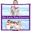 Personalized Blankets with Photos & Text, Customized Blankets with Pictures, Custom Throw Blankets for Adult Kid Birthday Christmas Halloween Fathers Mothers Valentines Day Gift, 40" W x 50" L view 1