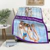 Personalized Blankets with Photos & Text, Customized Blankets with Pictures, Custom Throw Blankets for Adult Kid Birthday Christmas Halloween Fathers Mothers Valentines Day Gift, 40" W x 50" L view 2