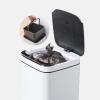 Kitchen Trash Can Household Smart Trash Can Inductive Trash Can 13L with Lid Stainless Steel Living Room Bedroom Trash Can White Office Wastebasket view 3