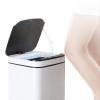 Kitchen Trash Can Household Smart Trash Can Inductive Trash Can 13L with Lid Stainless Steel Living Room Bedroom Trash Can White Office Wastebasket view 4