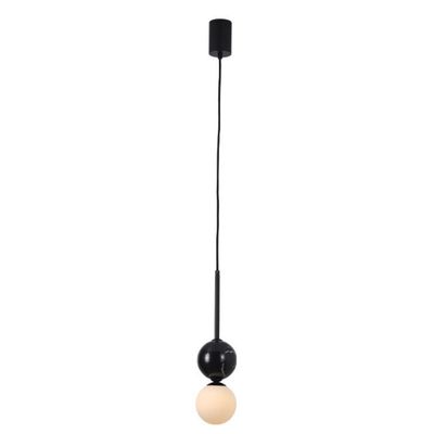 SteFik Modern Minimalist Dining Room Chandelier,Black Spherical Glass Lampshade Pendant Light,Bedroom Bedside Art Decorative Lamp,Hanging Lamp,Pendant