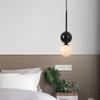 SteFik Modern Minimalist Dining Room Chandelier,Black Spherical Glass Lampshade Pendant Light,Bedroom Bedside Art Decorative Lamp,Hanging Lamp,Pendant view 2