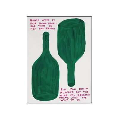AAHARYA David Shrigley Wine Posters Funny Posters Kitchen Wall Art David Shrigley Wine Bottle Good Wine Canvas Painting Wall Art Poster for Bedroom Living Room Decor 16x20inch(40x51cm) Frame-style
