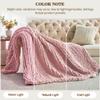 Carriediosa Chunky Knit Throw Blanket 50" X 60", 100% Hand Made Large Chenille Loop Yarn Soft Fluffy Throws for Couch Sofa Bed, Big Crochet Cozy Heavy Thick Cable Woven Blankets, Dusty Pink view 2