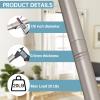 BRIOFOX Tension Curtain Rod Adjustable 32 to 78 inch - Spring Tension Shower Curtain Rod for Window or Bathroom No Drilling Non Slip, Silver view 2