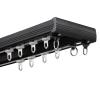 LTSRLL Luxurious Siamese Double Track Ceiling Curtain Track Curtain Rail Wall Mounted for Privacy/Living Room/Bedroom/Room Dividers(Color:Black,Size:A-3m(1.5m*2)) view 1