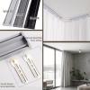 LTSRLL Luxurious Siamese Double Track Ceiling Curtain Track Curtain Rail Wall Mounted for Privacy/Living Room/Bedroom/Room Dividers(Color:Black,Size:A-3m(1.5m*2)) view 2
