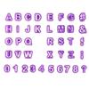 40 Pcs Alphabet Cookie Cutters Set Purple Plastic Letter Icing Cake Decorating Fondant Number Cutters Mould Tools for Sugarcraft Biscuit Pastry Plunger Baking view 1