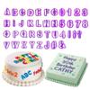 40 Pcs Alphabet Cookie Cutters Set Purple Plastic Letter Icing Cake Decorating Fondant Number Cutters Mould Tools for Sugarcraft Biscuit Pastry Plunger Baking view 3