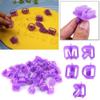 40 Pcs Alphabet Cookie Cutters Set Purple Plastic Letter Icing Cake Decorating Fondant Number Cutters Mould Tools for Sugarcraft Biscuit Pastry Plunger Baking view 4