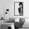 SIGNLEADER Metal Wall Art Decor Chaplin and children Minimalist Modern Abstract Wall Sculpture Hangings Home Decoration for Living Room, Bedroom, Bathroom, Kitchen, Outdoor - 30" Black view 1