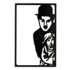 SIGNLEADER Metal Wall Art Decor Chaplin and children Minimalist Modern Abstract Wall Sculpture Hangings Home Decoration for Living Room, Bedroom, Bathroom, Kitchen, Outdoor - 30" Black view 2