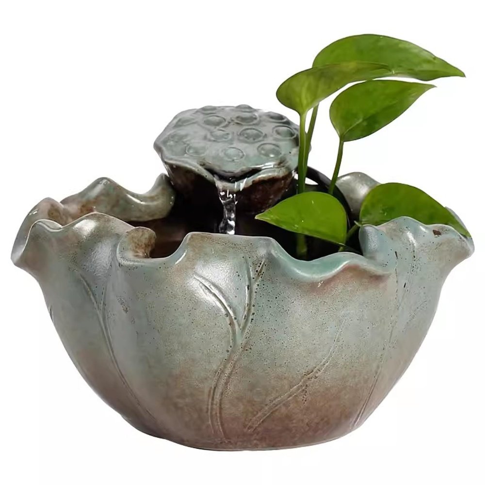 House Decorative Items Chinese Style Ceramic Simple Flowing Water Fountain Decoration Office Living Room Desktop Decoration Tabletop Waterfall Fountain