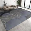 3D Simple Gray Marble Area Rugs, Golden Yellow Spiral Curved Lines Apartment Carpet, Distressed Carpet Pattern Clear Comfortable Feet Apply to Bedroom Area Family and Pet,34ft/90 * 120cm view 1