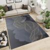 3D Simple Gray Marble Area Rugs, Golden Yellow Spiral Curved Lines Apartment Carpet, Distressed Carpet Pattern Clear Comfortable Feet Apply to Bedroom Area Family and Pet,34ft/90 * 120cm view 2