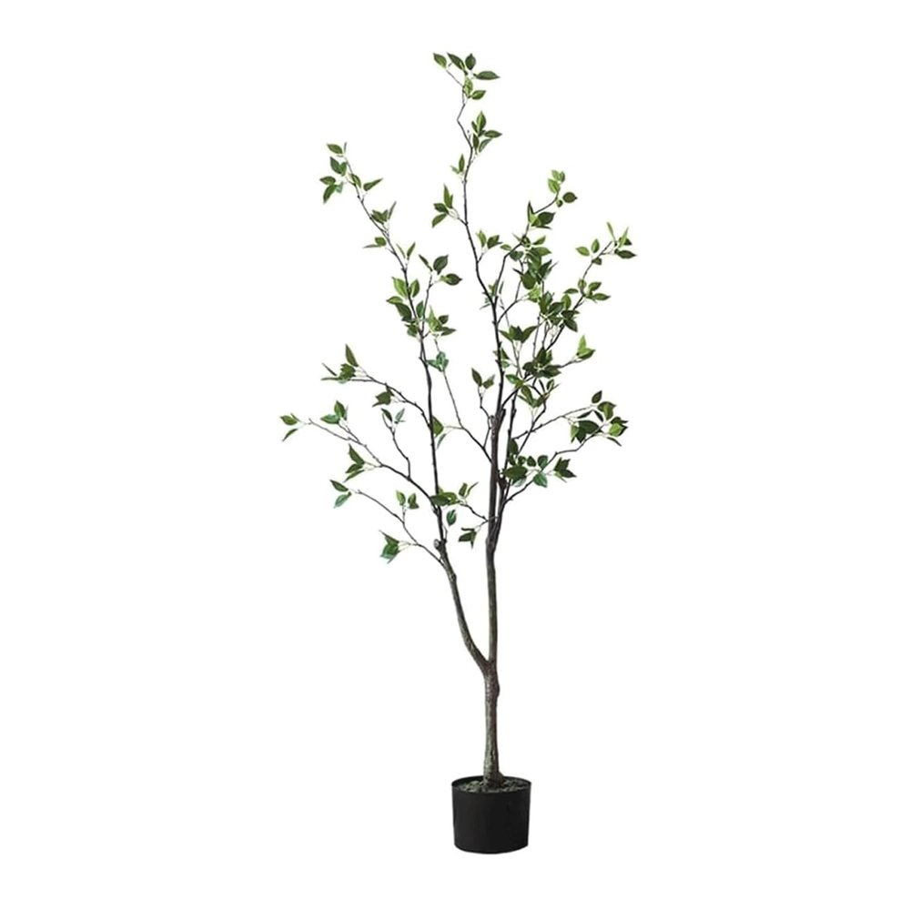 150cm/4.9ft Artificial Trees Artificial Camellia Tree Fake Tree Living Room Decor Artificial Plant Realistic Faux Plant