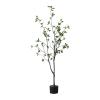 150cm/4.9ft Artificial Trees Artificial Camellia Tree Fake Tree Living Room Decor Artificial Plant Realistic Faux Plant view 1