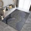 3D Simple Gray Marble Area Rugs, Golden Yellow Spiral Curved Lines Apartment Carpet, Distressed Carpet Pattern Clear Comfortable Feet Apply to Bedroom Area Family and Pet,57ft/150 * 210cm view 3