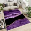 Purple Relief Marble Area Rugs, Gold Plated Yellow Lines Living Room Carpet, Non-Slip Mat Lightweight and Low Profile Light Texture Apply to Dorm Room Kids Room Hallways,56ft/150 * 180cm view 2