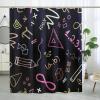 DESIHOM Mathematics Doodle Shower Curtain Sketches Formula Math Themed Shower Curtains for Kids Education Algebra Studies Design Bathroom Decor Polyester Fabric-72" x 72" view 1