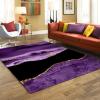 Purple Relief Marble Area Rugs, Gold Plated Yellow Lines Living Room Carpet, Non-Slip Mat Lightweight and Low Profile Light Texture Apply to Dorm Room Kids Room Hallways,58ft/150 * 240cm view 3