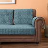 DEARTOWN Velvet Sectional Couch Covers, Waterproof Sofa Seat Covers for 3 Cushion Couch, Non-Slip Couch Cover for Dogs Pets Kids Sofa L Shaped Furniture Protector, 30 x 82 Inch Blue(1 Piece) view 2