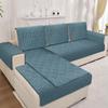 DEARTOWN Velvet Sectional Couch Covers, Waterproof Sofa Seat Covers for 3 Cushion Couch, Non-Slip Couch Cover for Dogs Pets Kids Sofa L Shaped Furniture Protector, 30 x 82 Inch Blue(1 Piece) view 3
