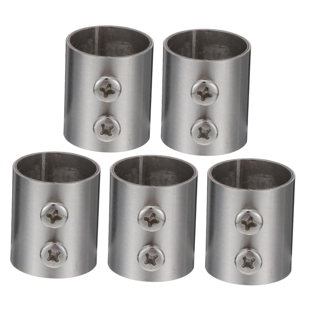Artibetter 5pcs Round Connector Curtain Rail Connector Wardrobe Rod Curtain Rod Extension Rails Clothes Stainless Steel Clothing