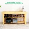 AoForce Bamboo Shoe Rack Bench, Smooth Rounded Corners, Surface Waterproof, Multi-Function, Free Standing Shoe Racks for Bedroom Hallway Closet (Size : 60cm) view 2