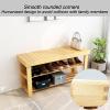 AoForce Bamboo Shoe Rack Bench, Smooth Rounded Corners, Surface Waterproof, Multi-Function, Free Standing Shoe Racks for Bedroom Hallway Closet (Size : 60cm) view 4