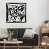 SIGNLEADER Metal Wall Art Decor Line Face Aesthetic Minimalist Modern Abstract Wall Sculpture Hangings Home Decoration for Living Room, Bedroom, Bathroom, Kitchen, Outdoor - 36" Black view 1