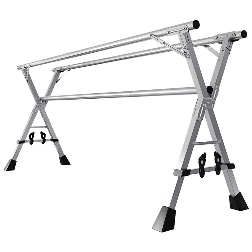 KOOKYY Clothes Drying Rack Outdoor Foldable, Space-Saving Laundry Rack, Adjustable and Foldable Hanger Rack, Stainless Steel Garment Rack, with 20 Windproof Hooks, for Indoor or Outdoor