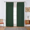 DerF HOME 52 W x 120 L inch Pinch Pleat Unlined Darkening Drape Faux Linen, Franch Moab Linen Drapery Panel for Living Room Patio Door Window for Home Decor (1 Panel) Grandmother Green view 1