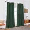 DerF HOME 52 W x 120 L inch Pinch Pleat Unlined Darkening Drape Faux Linen, Franch Moab Linen Drapery Panel for Living Room Patio Door Window for Home Decor (1 Panel) Grandmother Green view 4