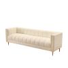 Bedroom End of Bed Bench Leather White Bed End Footstool, Modern Upholstered Bedroom Footstool with Gold Legs, Living Room Foyer Interior Entrance Footstool (White) Ottoman Couch Bench (Color : White view 1