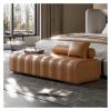 REIK Bedroom End of Bed Bench Faux Leather Upholstered Bed End Bench Modern Bench, Living Room Entry Bedroom Rectangular Bench Ottoman Couch Bench (Color : Orange, Size : 120 * 45 * 43cm) view 1