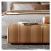 REIK Bedroom End of Bed Bench Faux Leather Upholstered Bed End Bench Modern Bench, Living Room Entry Bedroom Rectangular Bench Ottoman Couch Bench (Color : Orange, Size : 120 * 45 * 43cm) view 4