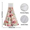 Giwawa Pink Poppy Hanging Kitchen Towel - Floral Leaf Hand Tie Towels Set 2 Spring Summer Flowers Dish Towels with Loops Abstract Leaves Tea Bar Dish Cloths Towel for Home view 2
