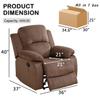 Caberryne Recliner Chair for Living Room Furniture,Linen Fabric Brown Reclining Chair Manual Recliner Sofa Couch Recliner Single Sofa for Living Room(A-Linen Fabric Brown) view 2
