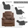 Caberryne Recliner Chair for Living Room Furniture,Linen Fabric Brown Reclining Chair Manual Recliner Sofa Couch Recliner Single Sofa for Living Room(A-Linen Fabric Brown) view 4