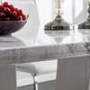 JUFU 63" Faux Marble Dining Table for 6, Modern Rectangular Kitchen & Dining Room Table, Gray Marble-Look MDF Top, U-Shaped Pedestal Base, Easy Assembly view 3