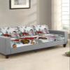 Blue Snowman Stretch Couch Sofa Cushion Covers,Sectional/Individual/L/T Shape Sofa Couch Slipcover Armchair Furniture Slip Cover with Elastic Bottom,Christmas Farmhouse Red Truck Pinecone M Size 1-PC view 2